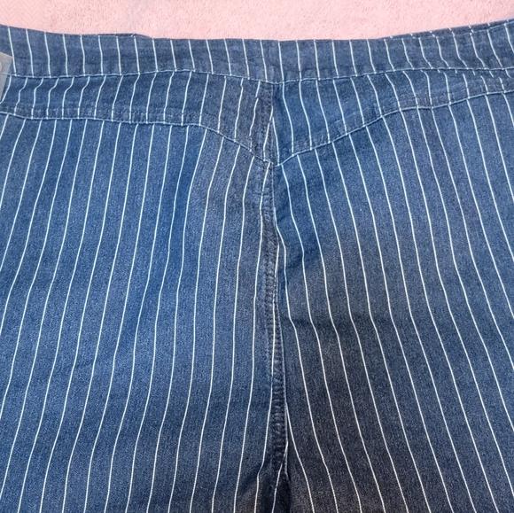 Denim Pinstriped Crop & Pant Set - Picture 2 of 8